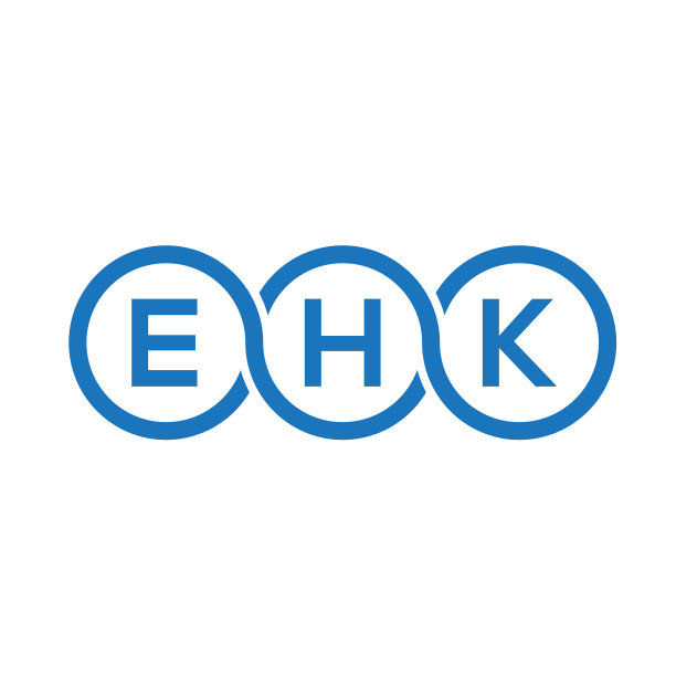 黑色背景上的EHK字母标志设计图片下载