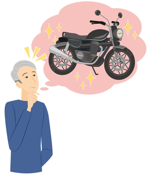 渴望拥有摩托车的老人图片下载