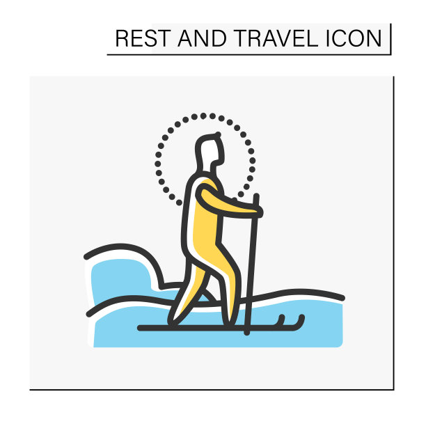 滑雪彩色图标图片下载