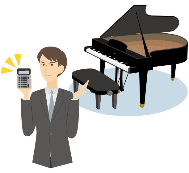 一名商人出示购买钢琴的价格。图片下载