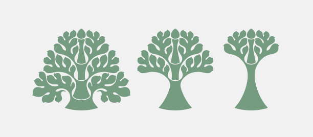 logo标记模板的修剪树集合图片下载