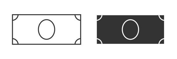 钱图标。美元符号。签署现金向量。图片下载