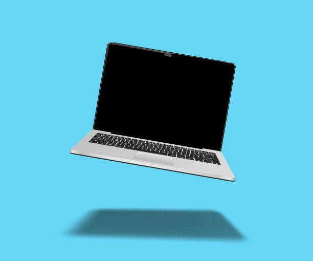 悬浮的笔记本电脑模型图片下载