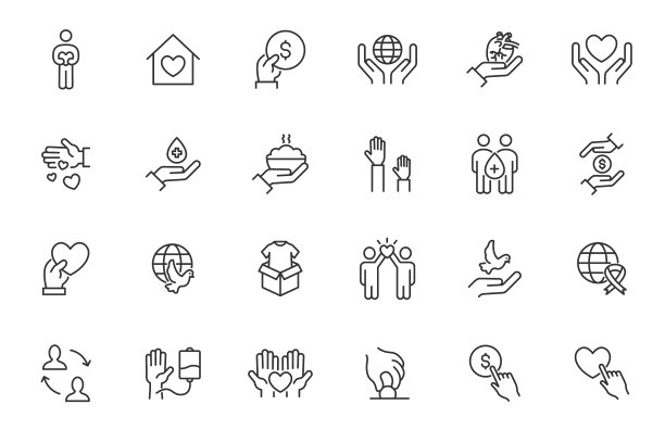 捐赠慈善手关爱社区心图片下载