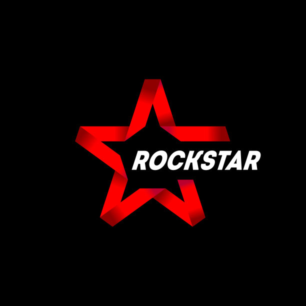 摇滚明星-音乐海报或t恤印刷。明星。黑色背景上的红星。图片下载