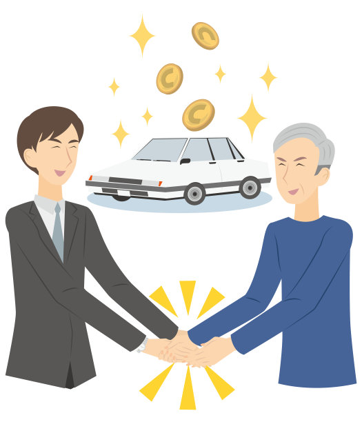 年轻的商人和成功买卖汽车的老年人图片下载