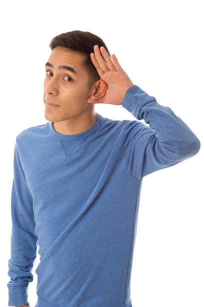 青年男子听表情图片下载