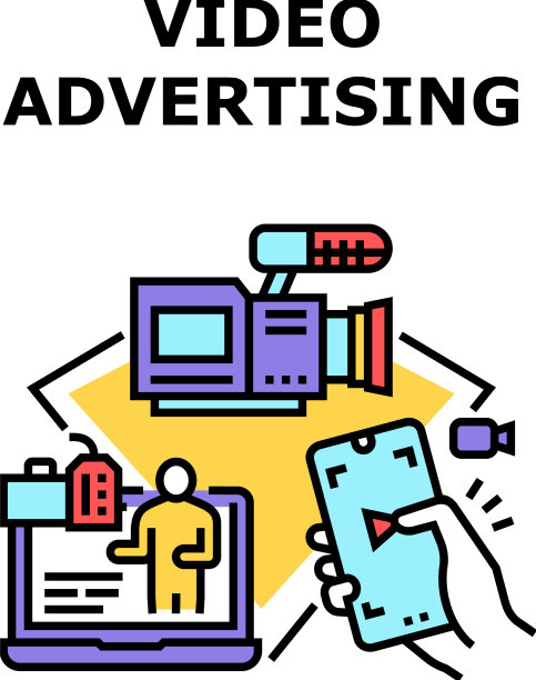 视频广告概念颜色图片下载