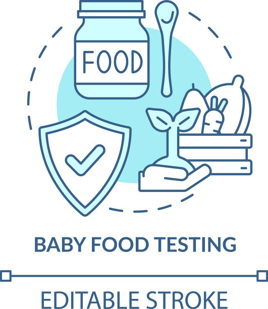 婴儿食品测试绿松石概念图标图片下载