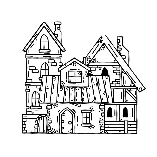 带有大门的中世纪古堡。图片下载