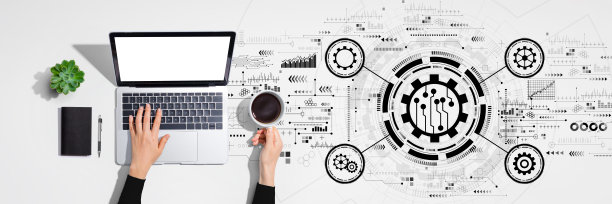 自动化概念与人使用笔记本电脑图片下载