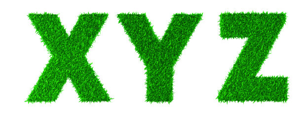字母A和B由白色背景上的草组成图片下载