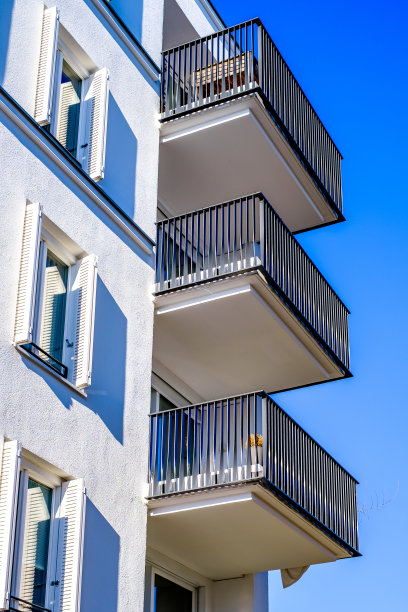 现代混凝土plattenbau立面图片下载