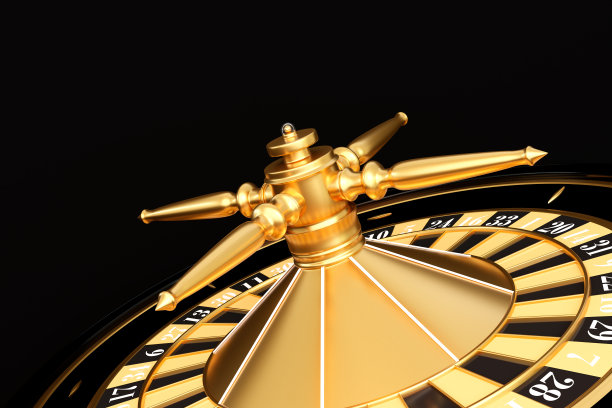 现实的赌场赌博轮盘赌轮在黑色孤立的背景。现实的赌场轮盘赌桌。黑色和金色。赌博的概念设计。3 d渲染插图。图片下载