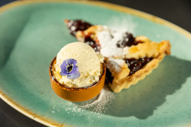 樱桃派配香草冰淇淋图片下载