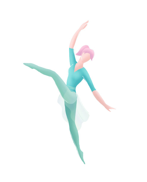 一名女子芭蕾舞者在姿态位置跳上足尖鞋的插图图片下载