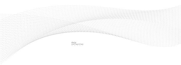 灰色airy粒子流矢量设计，抽象背景与波流动点阵列，数字未来插图，纳米技术主题。图片下载