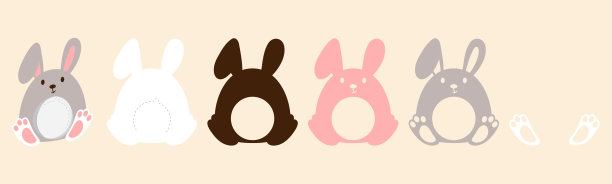 派对礼物兔子糖果盒。分层纸装饰处理支架圆顶。挂糖果的衣架，生日糖果，婴儿送礼会，复活节，圣诞节。打印，裁剪，粘合。向量股票插图图片下载