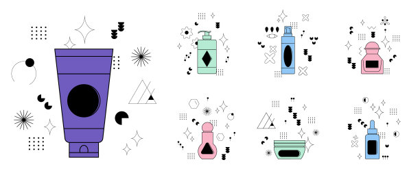 化妆品向量集插图图片下载