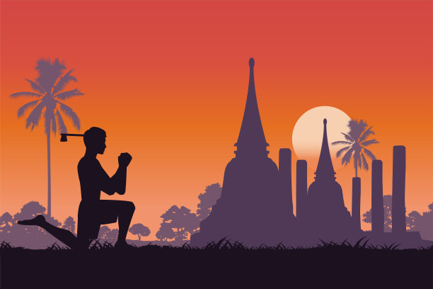 拳击手的轮廓设计是为了热身和尊重拳师图片下载