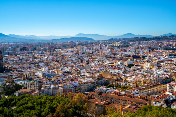 西班牙马拉加市的全景图片下载