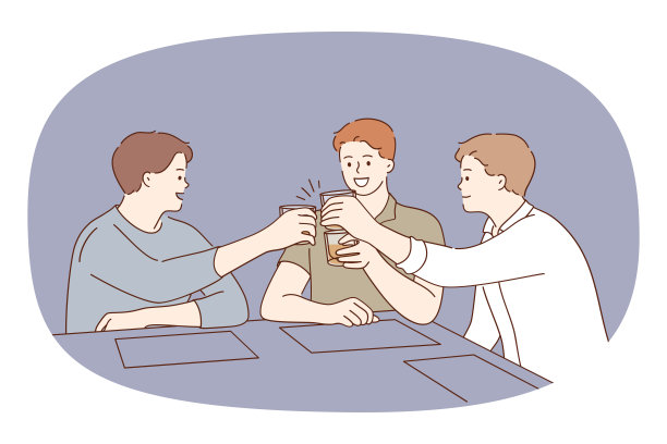 微笑的男人在酒吧里欢呼玩乐图片下载