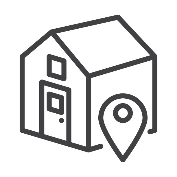 房屋位置线条图标图片下载