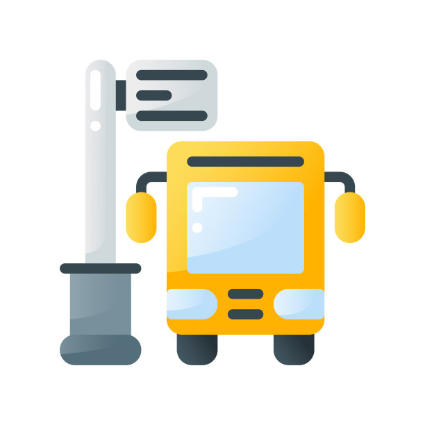 巴士站平面渐变样式图标图片下载