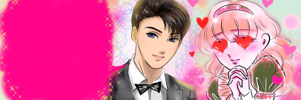 K-pop风格少女漫画插画：黑发英俊的王子图片下载