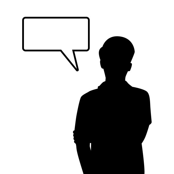 说话人和文字剪影的空白区域图片下载