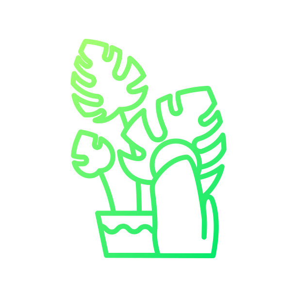 擦拭叶片表面梯度线性向量图标图片下载