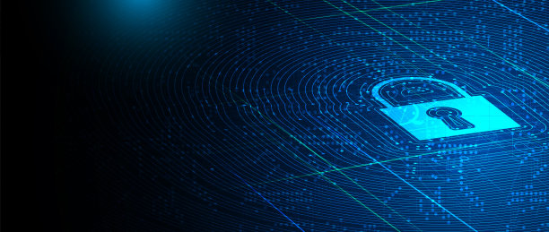 互联网数字安全技术概念为商业背景。锁定电路板图片下载