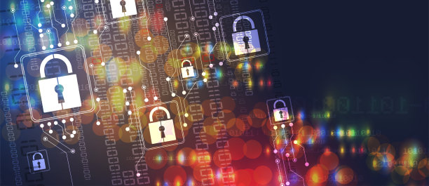 互联网数字安全技术概念为商业背景。锁定电路板图片下载