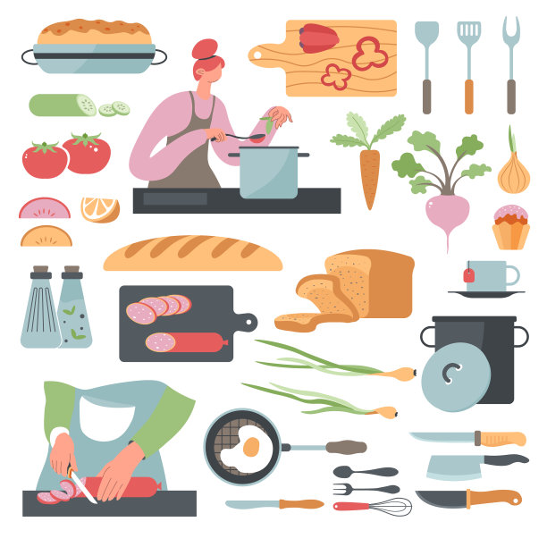 女人在厨房做饭健康饮食营养图片下载