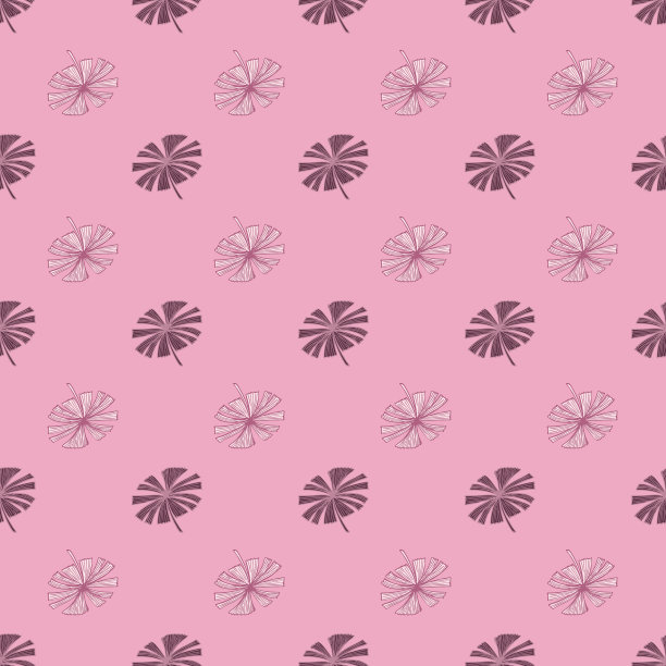 扇棕榈叶无缝图案上。雕刻风格的棕榈叶。图片下载