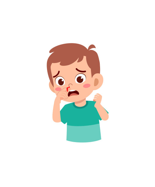 小孩子流鼻血，感到难过图片下载