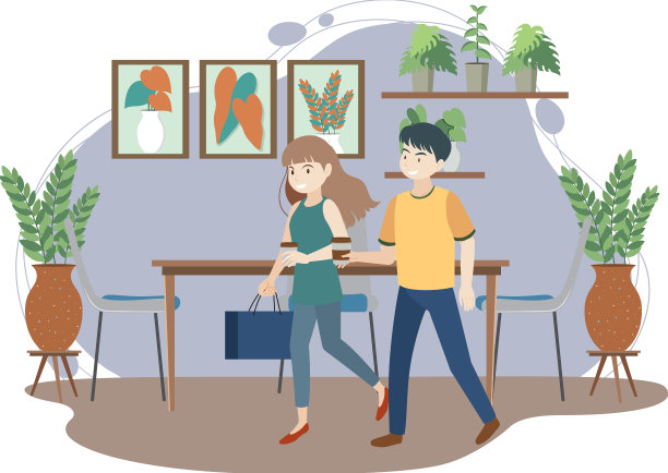 爱的情侣边走边聊图片下载