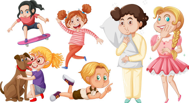 可爱的女孩站在白色的地面上图片下载