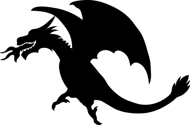 龙图标剪影设计模板图片下载
