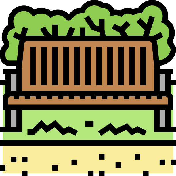 公园长椅颜色图标图片下载