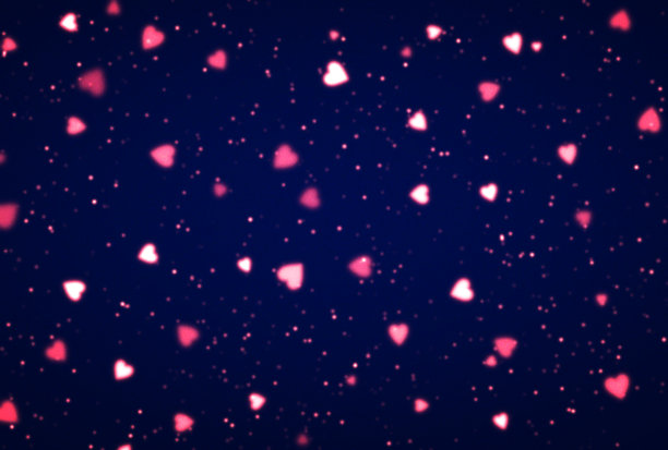 闪闪发光可爱的心形分散背景插图图片下载