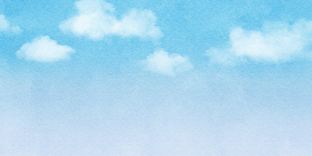 美丽的水彩风格蓝色天空背景插图图片下载