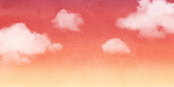 美丽的水彩风格日落背景插图图片下载