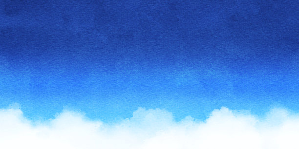美丽的水彩风格蓝色天空背景插图图片下载