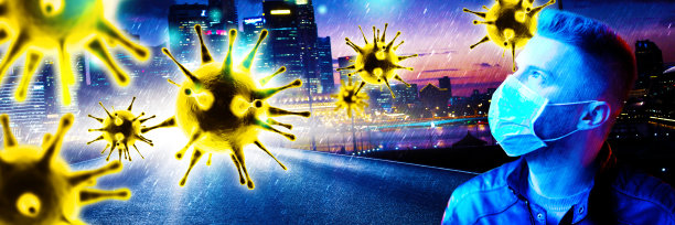 戴着防毒面具的年轻人。图片下载