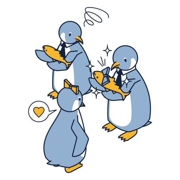 企鹅以等距为鱼类增加价值图片下载