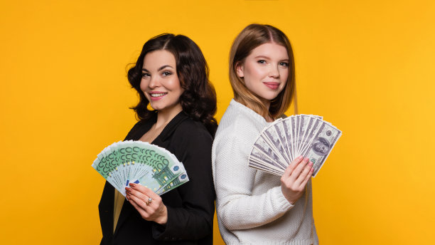 现金美元和欧元图片下载