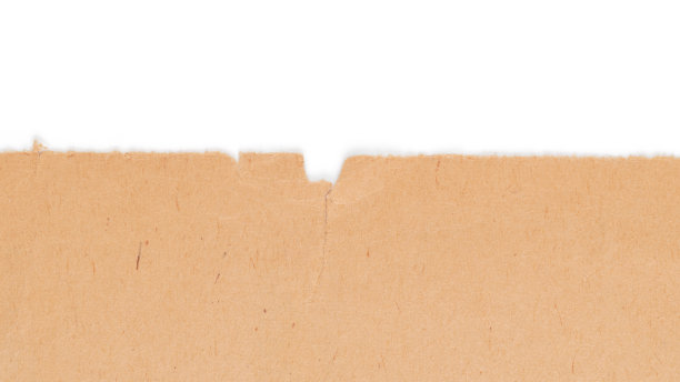 旧的黄牛皮纸撕裂边缘孤立与剪报路径图片下载