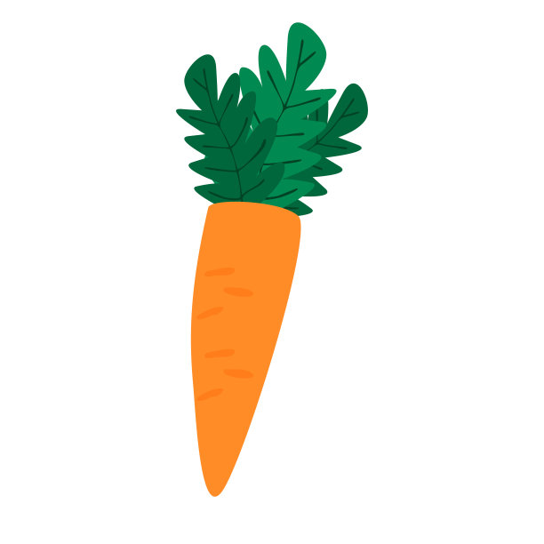 胡萝卜孤立在白色背景在卡通风格图片下载