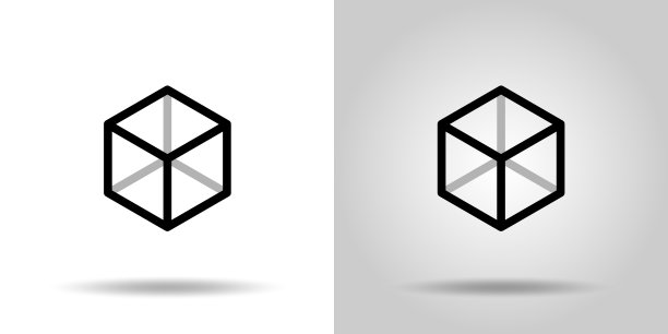虚拟现实与三维立方体图标集图片下载